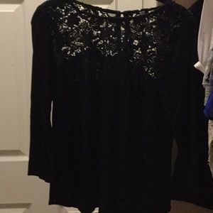 Black top with lace edging